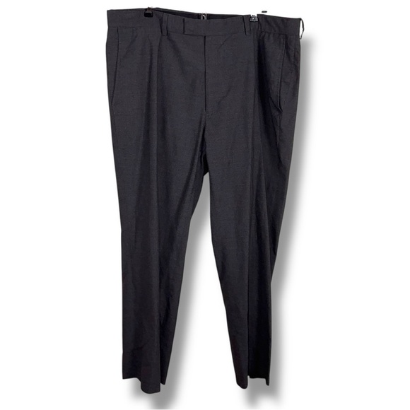 Size 40x29.5 Haggar Dark Grey Houndstooth Dress Pants Trousers Classic Academia - Picture 1 of 12